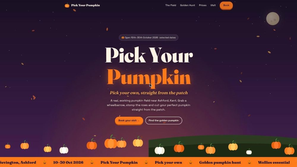 Pick Your Pumpkin homepage